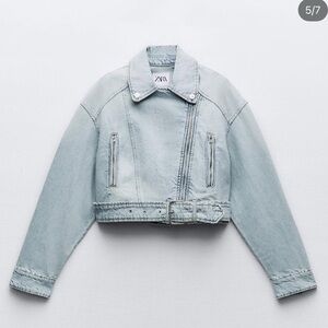 Zara Denim Moto Jacket